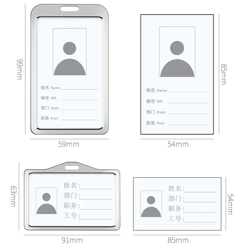 Portatarjetas de trabajo de aleación de aluminio, funda para permiso de trabajo, etiqueta de identificación, soporte para insignia, carrete retráctil, tarjetero de Metal - imagen 2