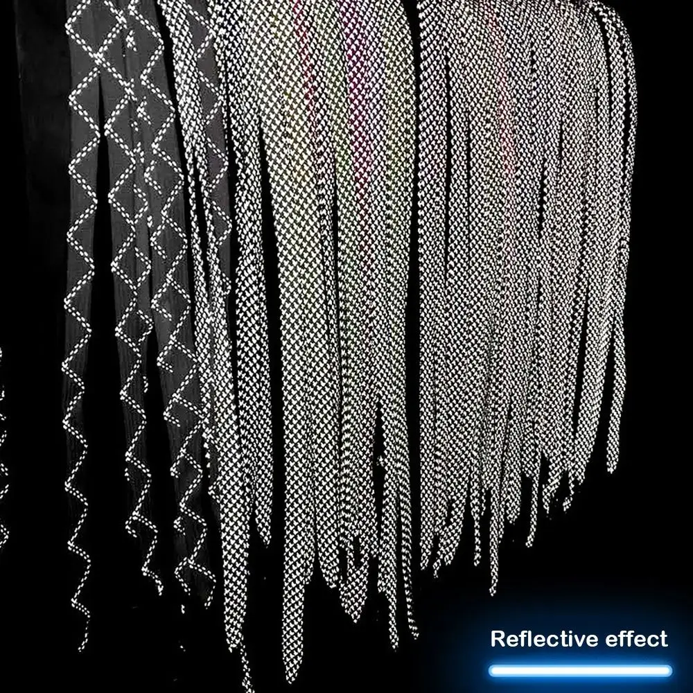 Cordones reflectantes reflectantes de doble cara, diseño plano, cordones luminosos oscuros, coloridos, reflectantes, Color blanco y negro - imagen 5