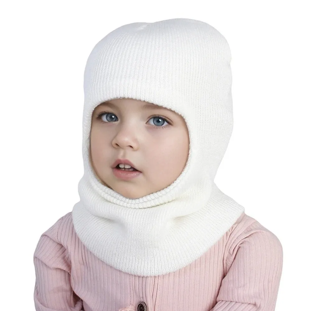 Nuevo gorro de pasamontañas cálido de invierno para bebé, gorro de lana tejido, bufanda, pañuelo para niño de 1 a 7 años, gorro con protección para los oídos para niños - imagen 4