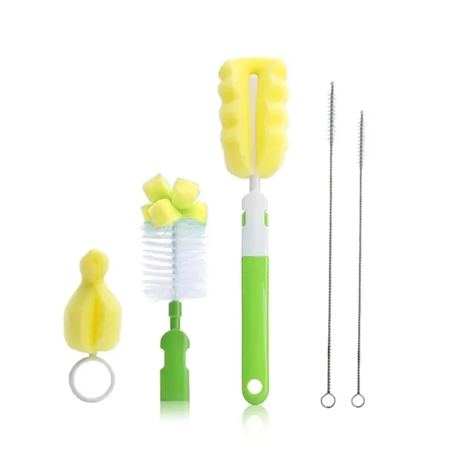 5 uds cepillo de limpieza de tazas cepillo de limpieza de paja está hecho de esponja y nailon, absorbente y fuerte para eliminar la suciedad - imagen 3