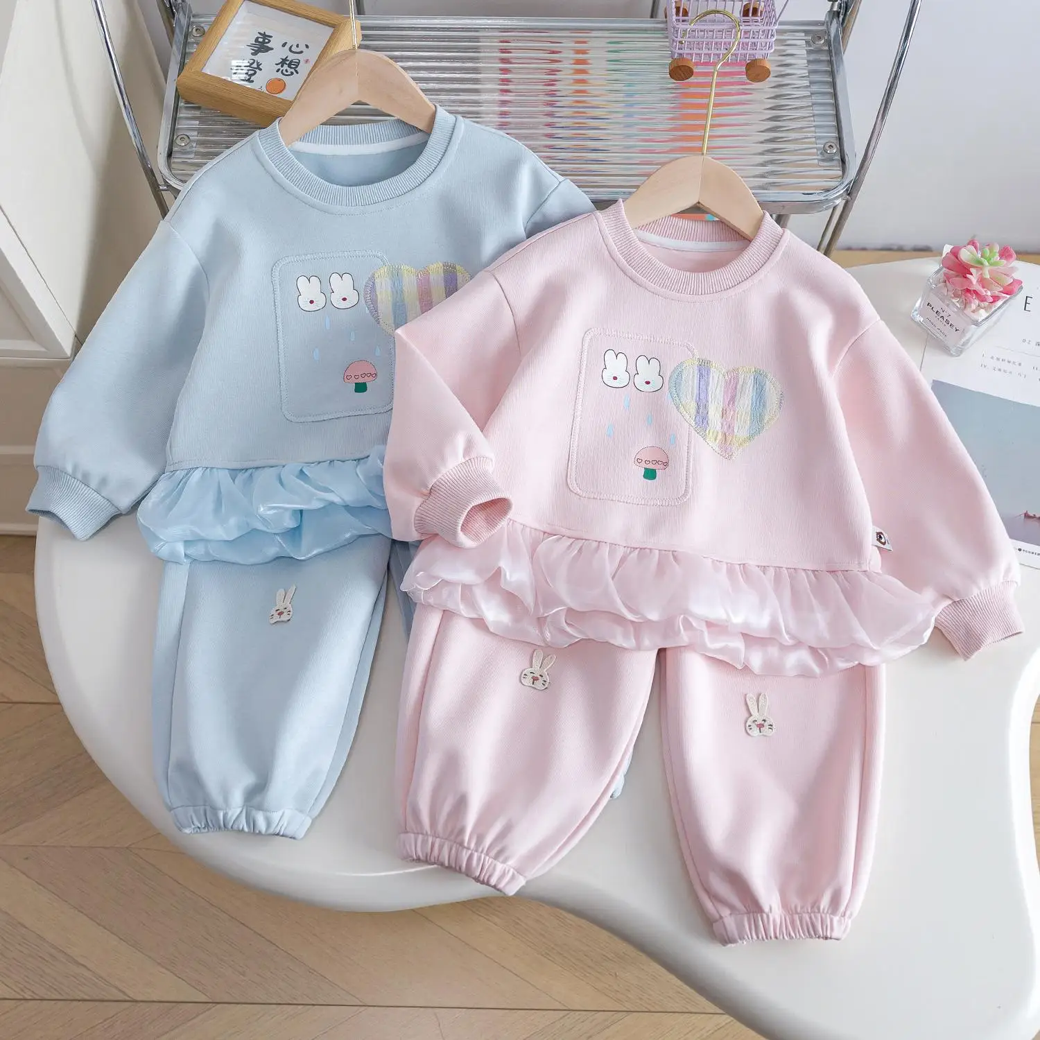 Conjunto invierno niña sudadera manga larga pantalón