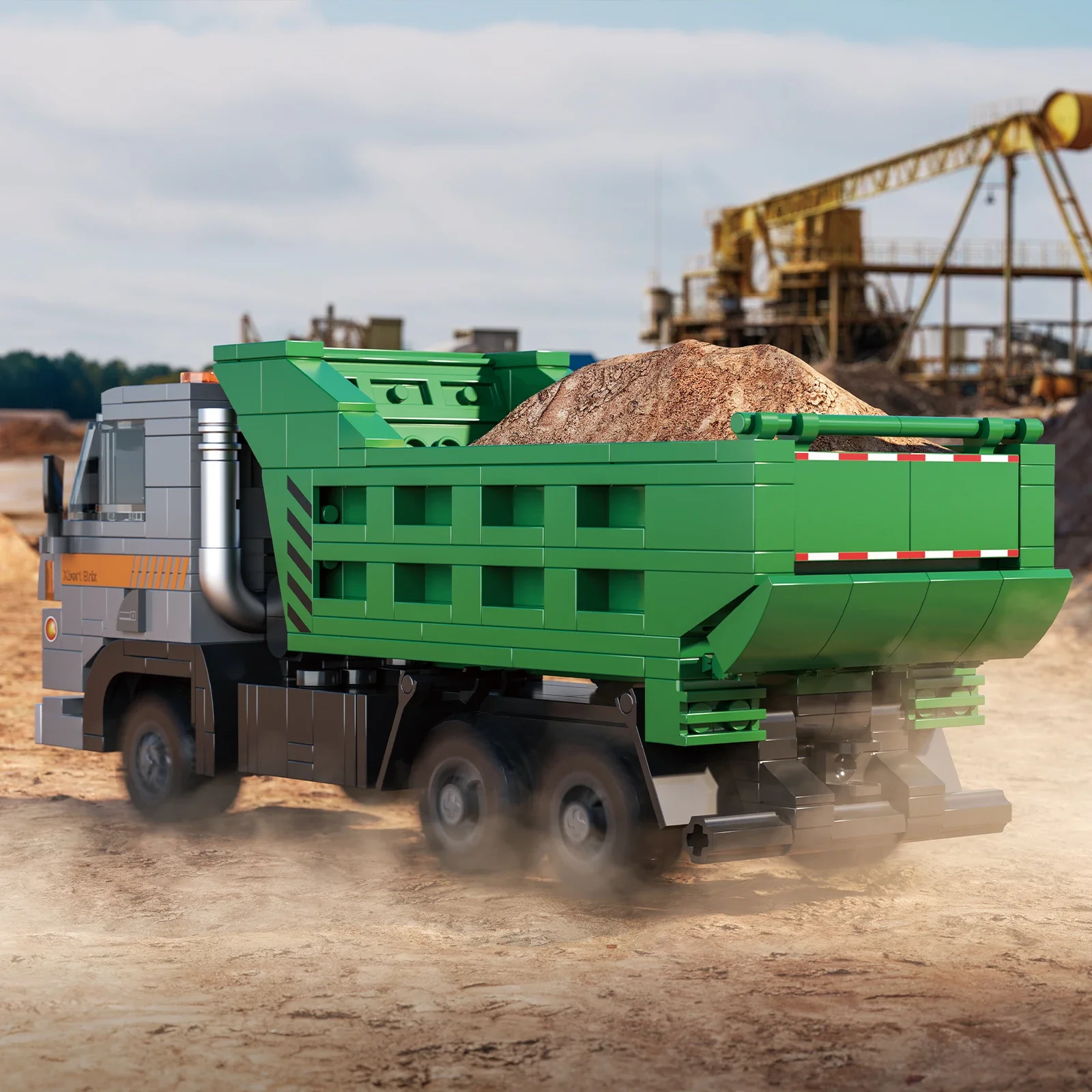 Bloques de construcción de camión de carga para niños, camión de transporte de arena y barro, modelo de ladrillos, decoración de escritorio, juguetes Diy, regalos de vacaciones, 467 Uds. - imagen 5