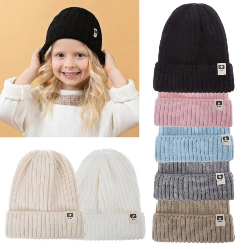 Gorro para niños M76C, gorro cálido para acampar, gorro tejido para niños, gorro invierno con protección para las orejas,