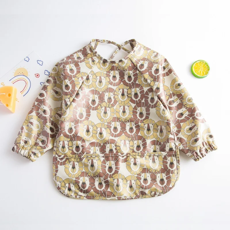 Babero reversible de PU manga larga – Suave e impermeable para bebé - imagen 5