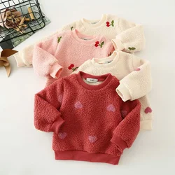Jersey con estampado para niños, suéter con diseño de patrón, ropa para niños pequeños, sudadera cálida de lana de peluche para bebés, niños y niñas