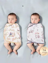Manta de algodón para bebé, manta para dormir antigolpes, envoltura fina de verano para bebé recién nacido, saco de dormir, artículos de cama