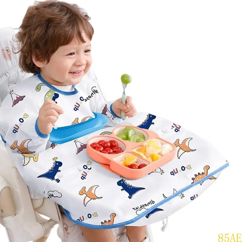 85ae 1-3 años para comer babero complementaria babero silla comedor cubierta diseño integrado - imagen 3