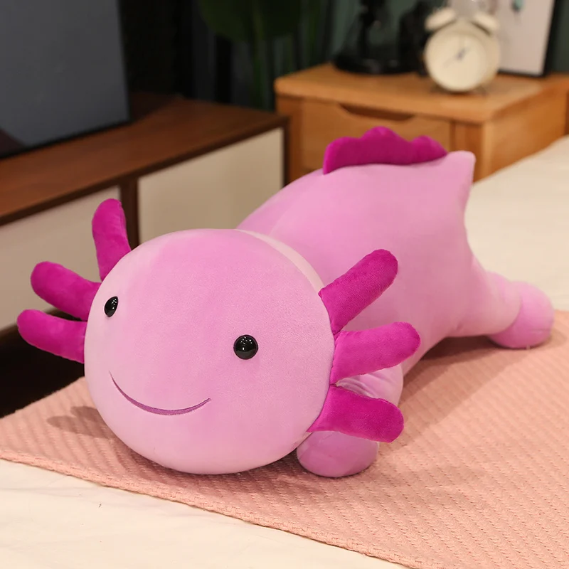 Peluche axolotl bebé gigante tumbado con rostro sonriente - Regalo - imagen 4