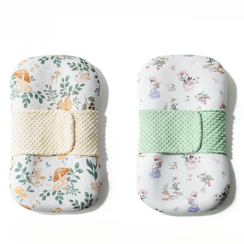 Cama acogedora para bebé en la cama, cama biónica relajante para bebé, almohada acogedora de tacto suave, cuna para saltar antiasfrigeración para bebé recién nacido cómoda - imagen 5