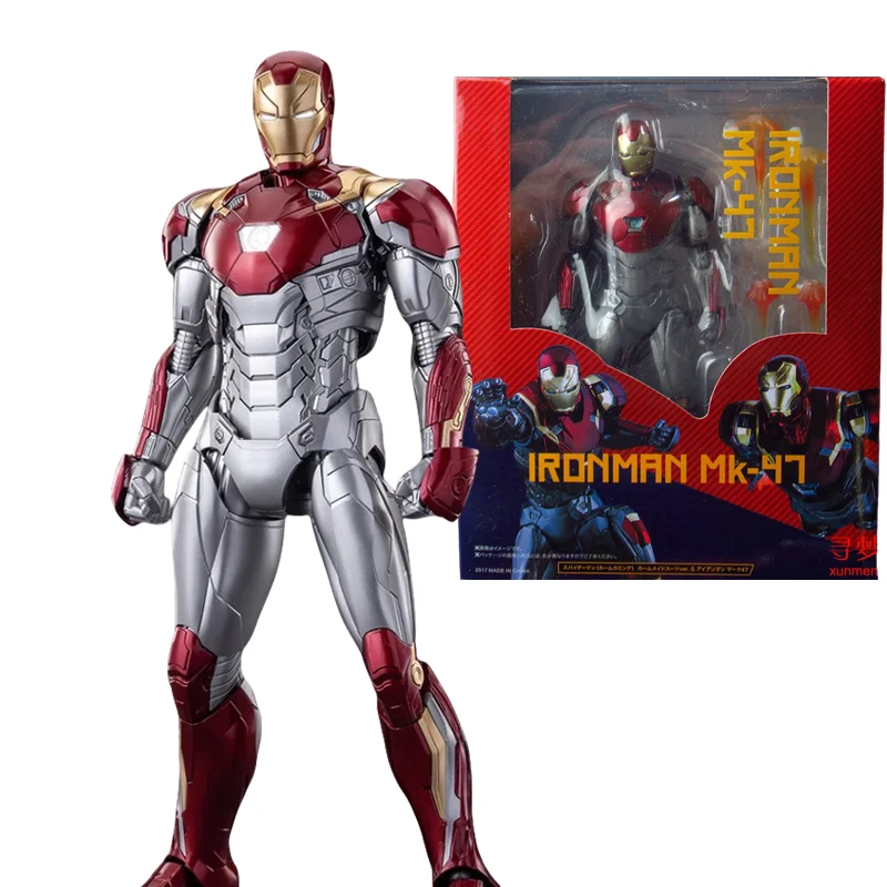 Figura de acción de Los Vengadores Iron Man MK47 MK85, modelo móvil hecho a mano, juguetes de adorno de escritorio para coleccionar, regalos de Festival para niños