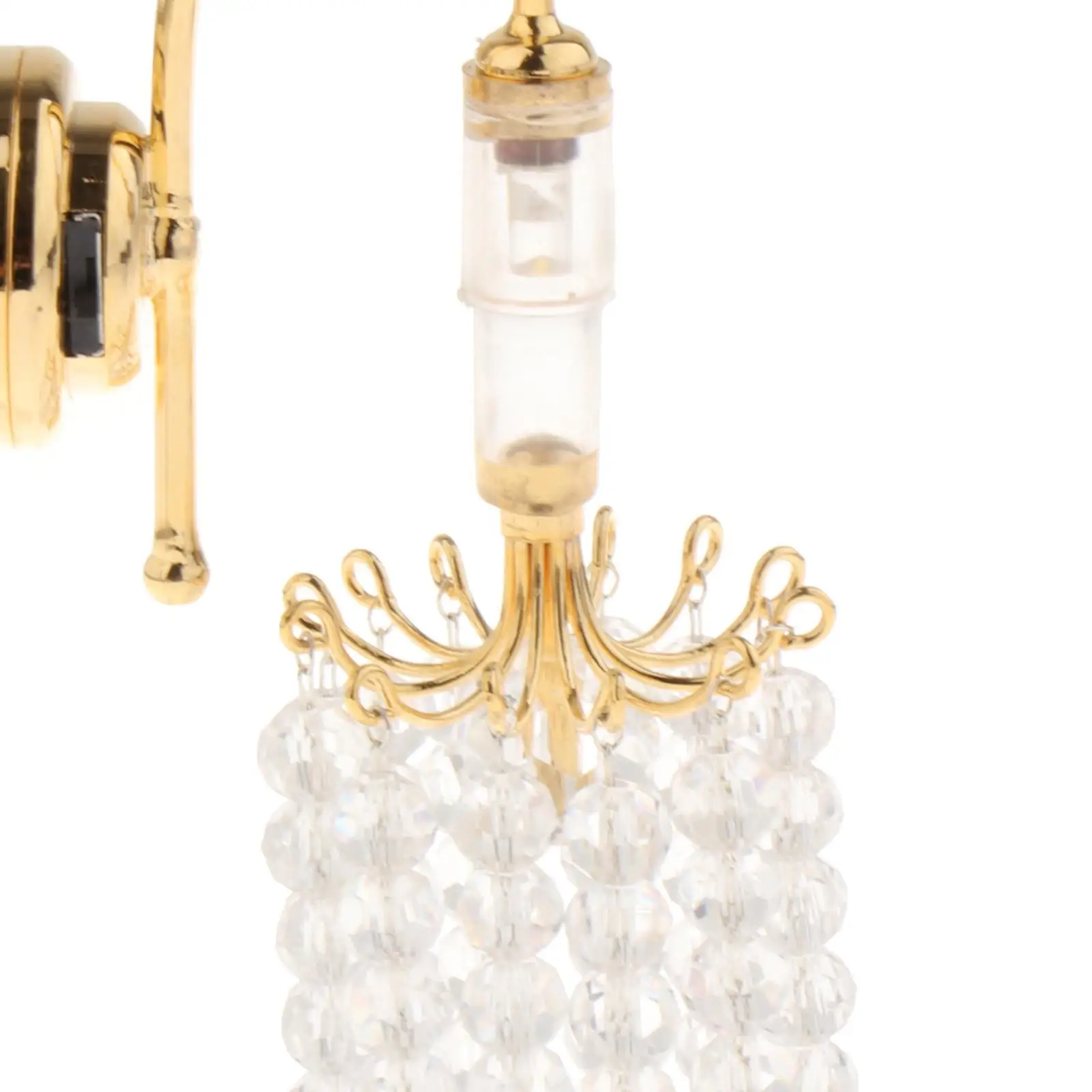 1:12 Dollhouse Miniature LED Wall Lamp Scenery Supplies Furniture Ornaments for Office Dining Room Kitchen Halls Living Room