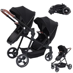 Cochecito gemelar ligero 2 en 1 plegable para gemelos