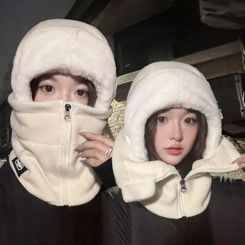 Gorro cálido para ciclismo con cuello y cara integrada, bufanda gruesa para ciclismo al aire libre, máscara facial cálida a prueba de viento y frío