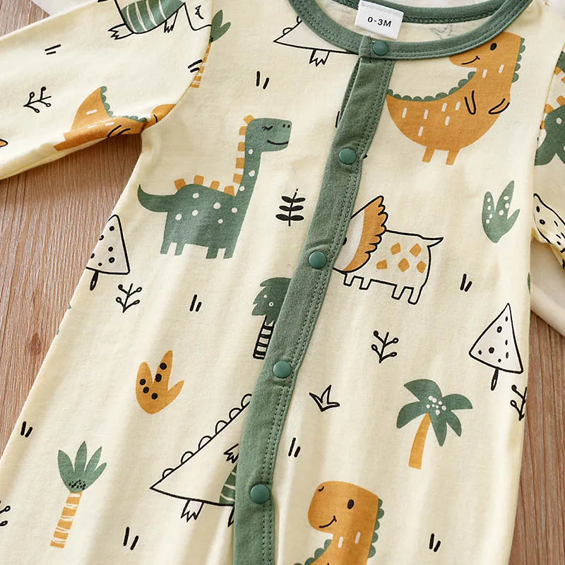 Body bebé con estampado dinosaurio manga larga algodón primavera otoño - imagen 5
