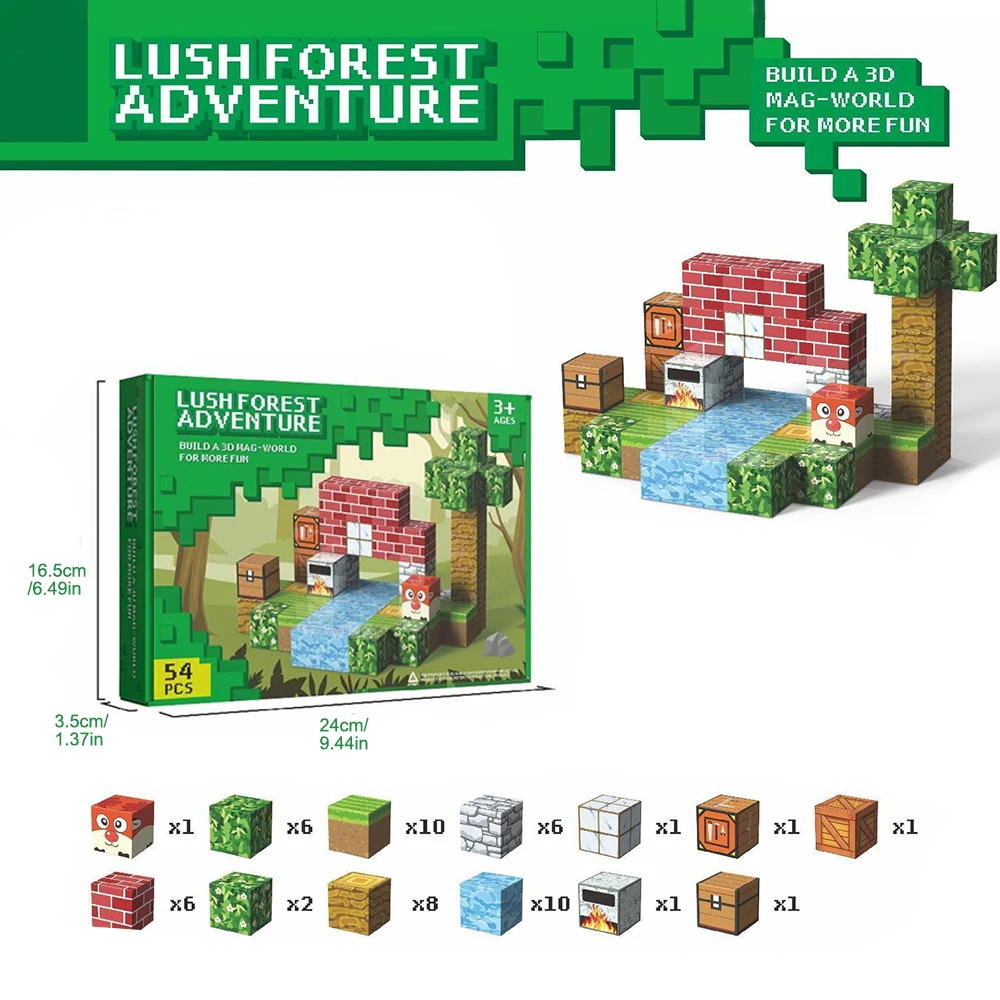 DIY cubo mágico magnético hielo y nieve mundo mazmorra aventura aventura en la jungla bloques de construcción magnéticos rompecabezas para niños juguete - imagen 3
