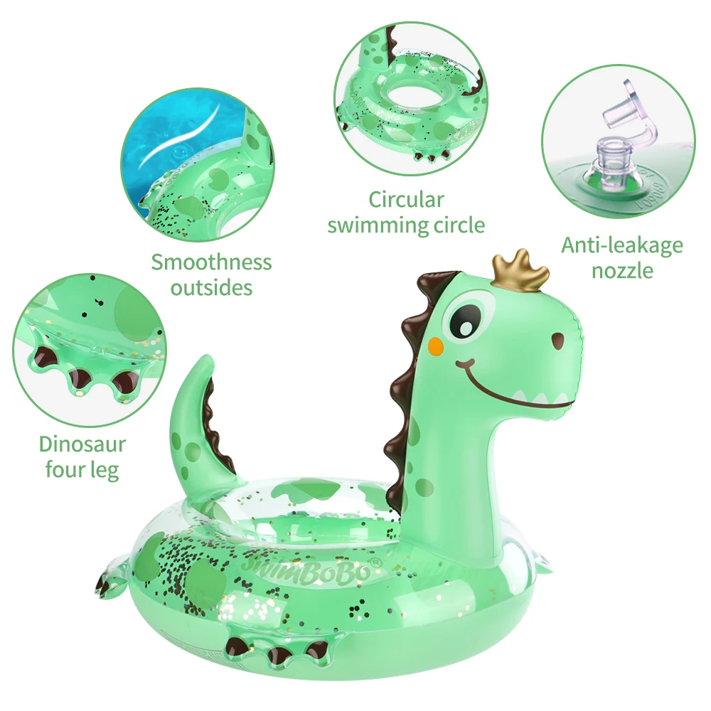 Swimbobo, nuevo estilo, dinosaurio inflable para niños, bonito asiento de natación, barco flotante, juguete de agua para niños, anillos de natación para bebés, flotador de piscina de verano - imagen 4