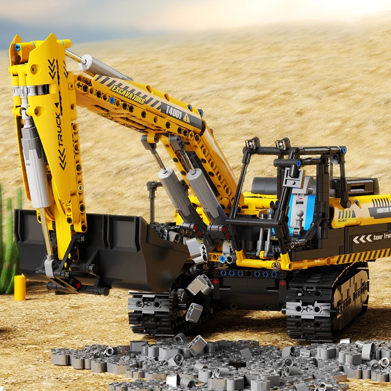 Vehículo de bloques de construcción de ingeniería RC, Bulldozer, vehículo terrestre, ingeniería urbana, modelo de coche, tecnología, ladrillos, juguetes para niños, regalo