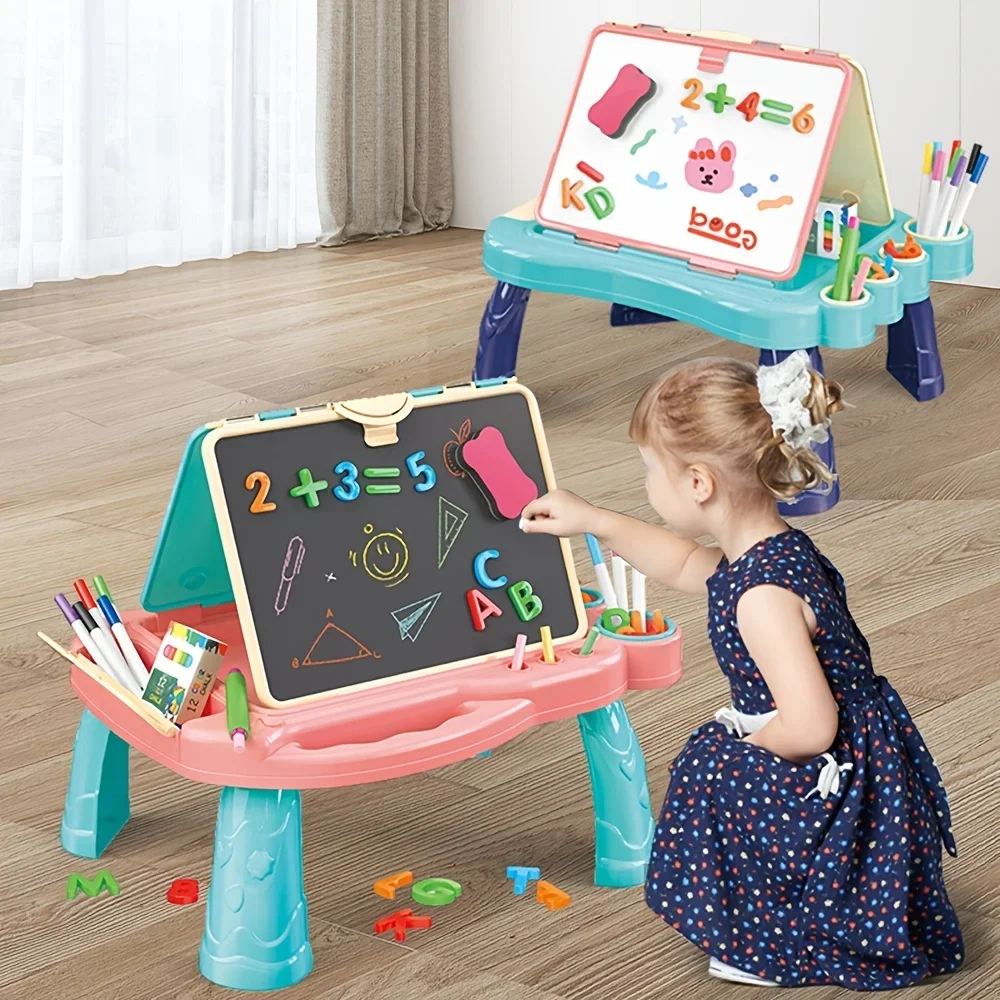 Pizarra magnética doble cara plegable para niños, escritura borrable - imagen 5