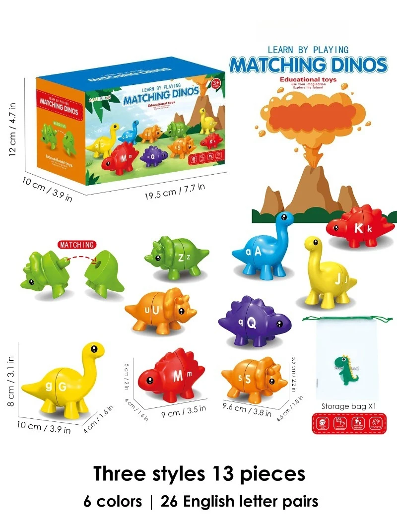 Dinosaurios con cubo de almacenamiento – Juego educativo Montessori - imagen 3