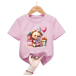 Camiseta osito para niña – Estampado adorable manga corta
