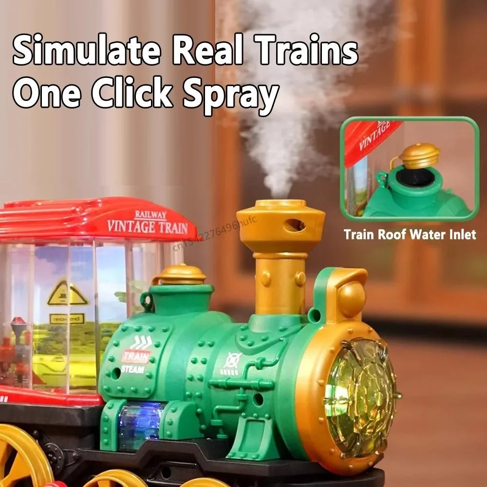 Tren retro eléctrico con sonido y luz – Juguete de vapor infantil - imagen 2
