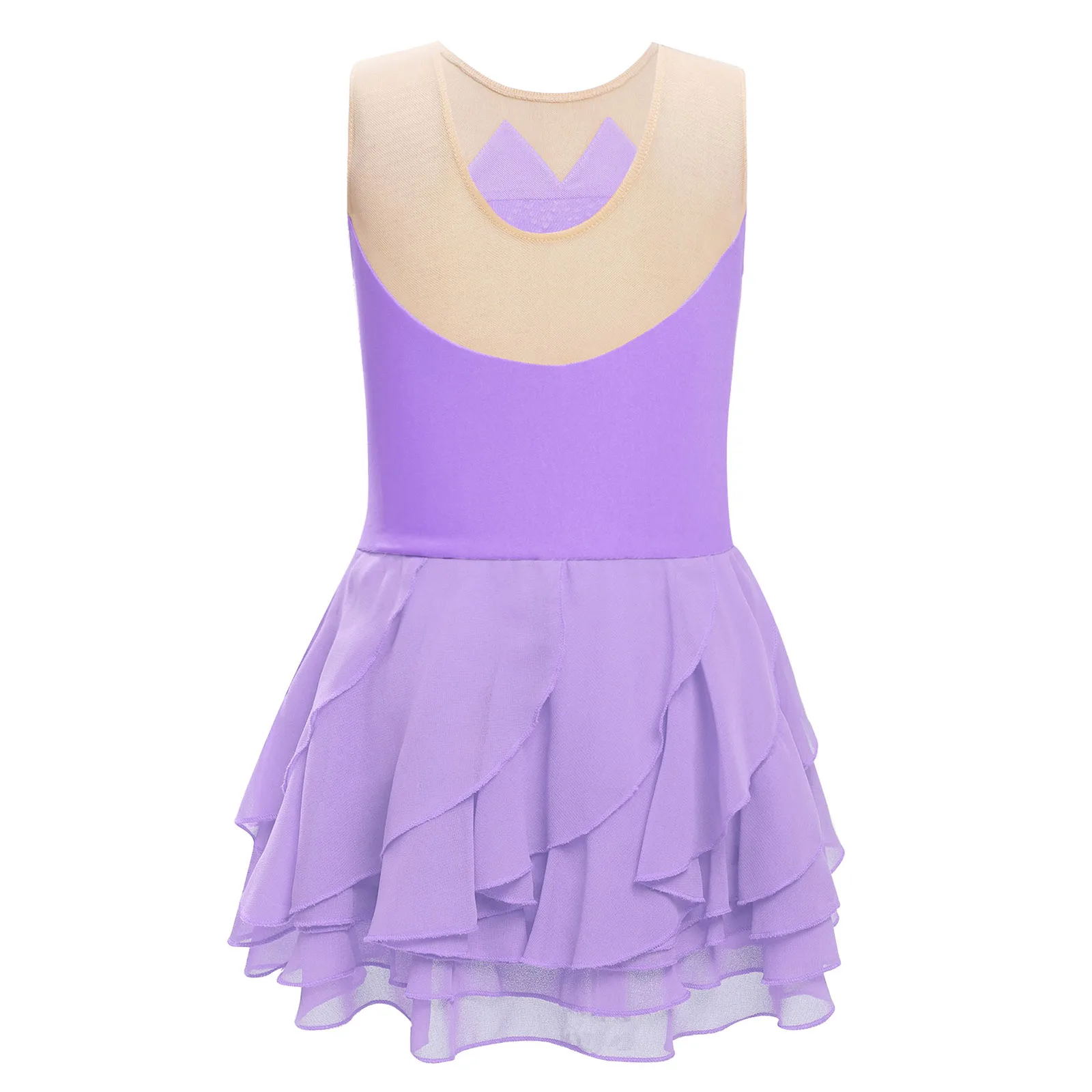 Traje de patinaje artístico adolescente de malla brillante - imagen 4