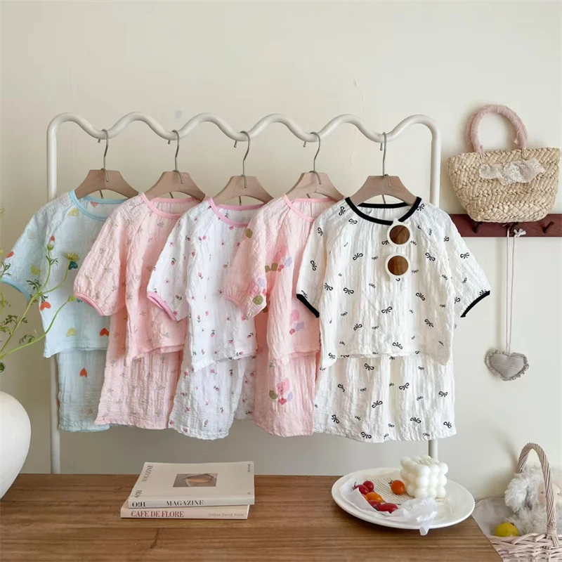 Pijama verano infantil con estampado – Top y pantalón corto ligero