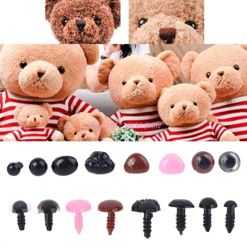 R6FD 48 unids/set DIY Multicolor para nariz triangular ojos seguridad redondos con arandelas para muñecos títeres oso - imagen 5