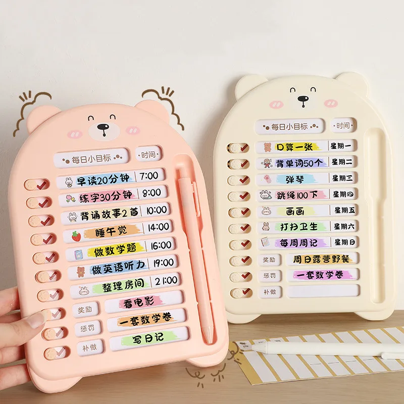 Tabla de recordatorios de horario de tareas diarias, tabla de tareas reutilizable, tablero de planificación portátil para niños, tablero de lista de verificación de notas de actividad - imagen 2