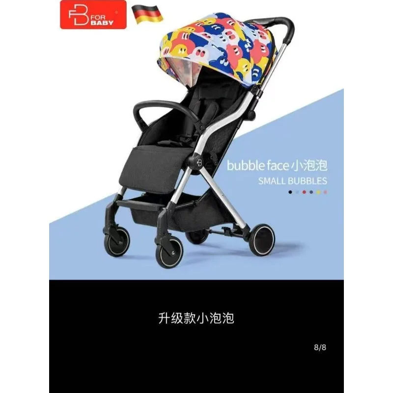 El carrito con sombrilla para cochecito se puede tumbar en el carrito plegable ultraligero portátil con un solo clic y amortiguador de cuatro ruedas para niños - imagen 2