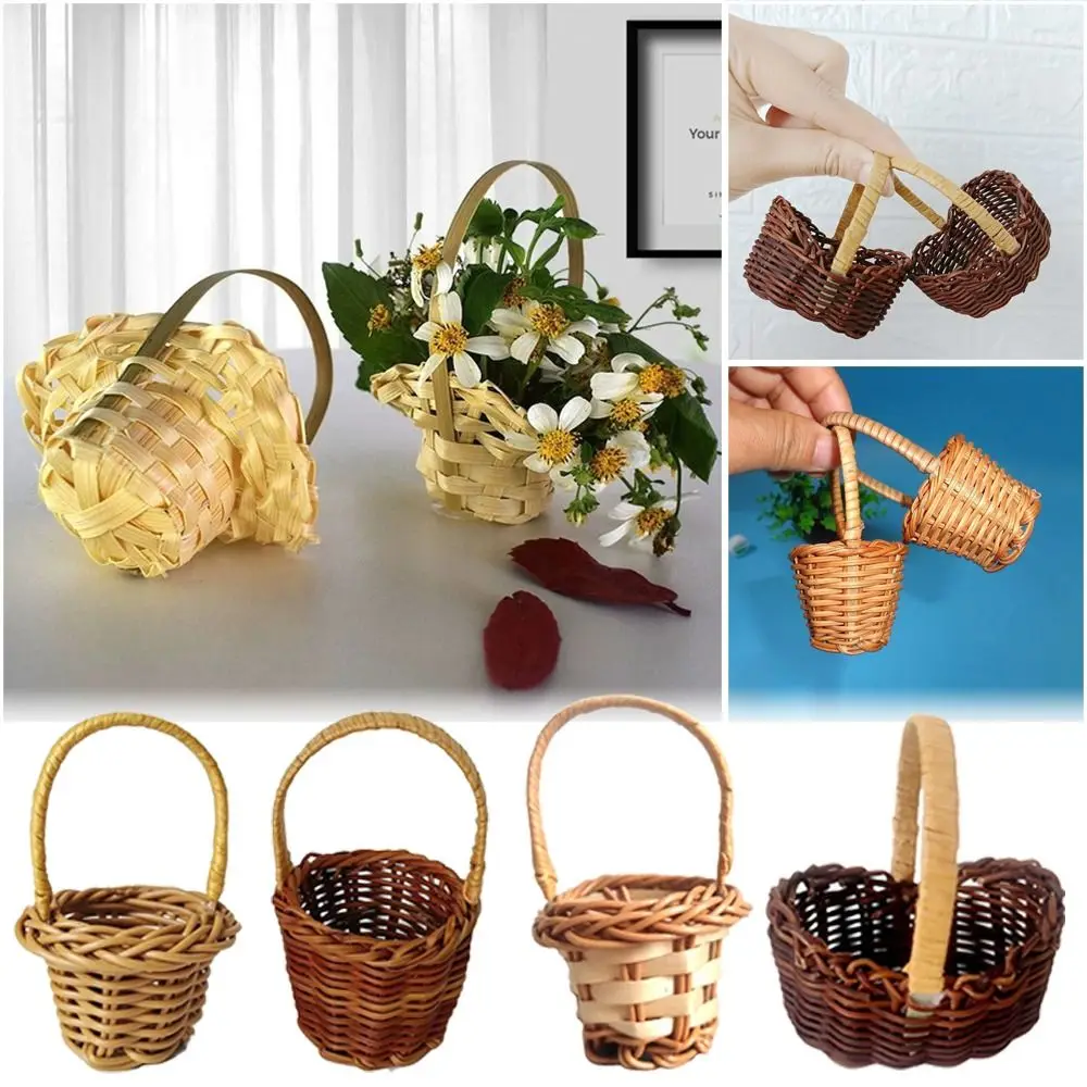 Cestas trenzadas de mimbre con asa para fiestas infantiles – Mini - imagen 4