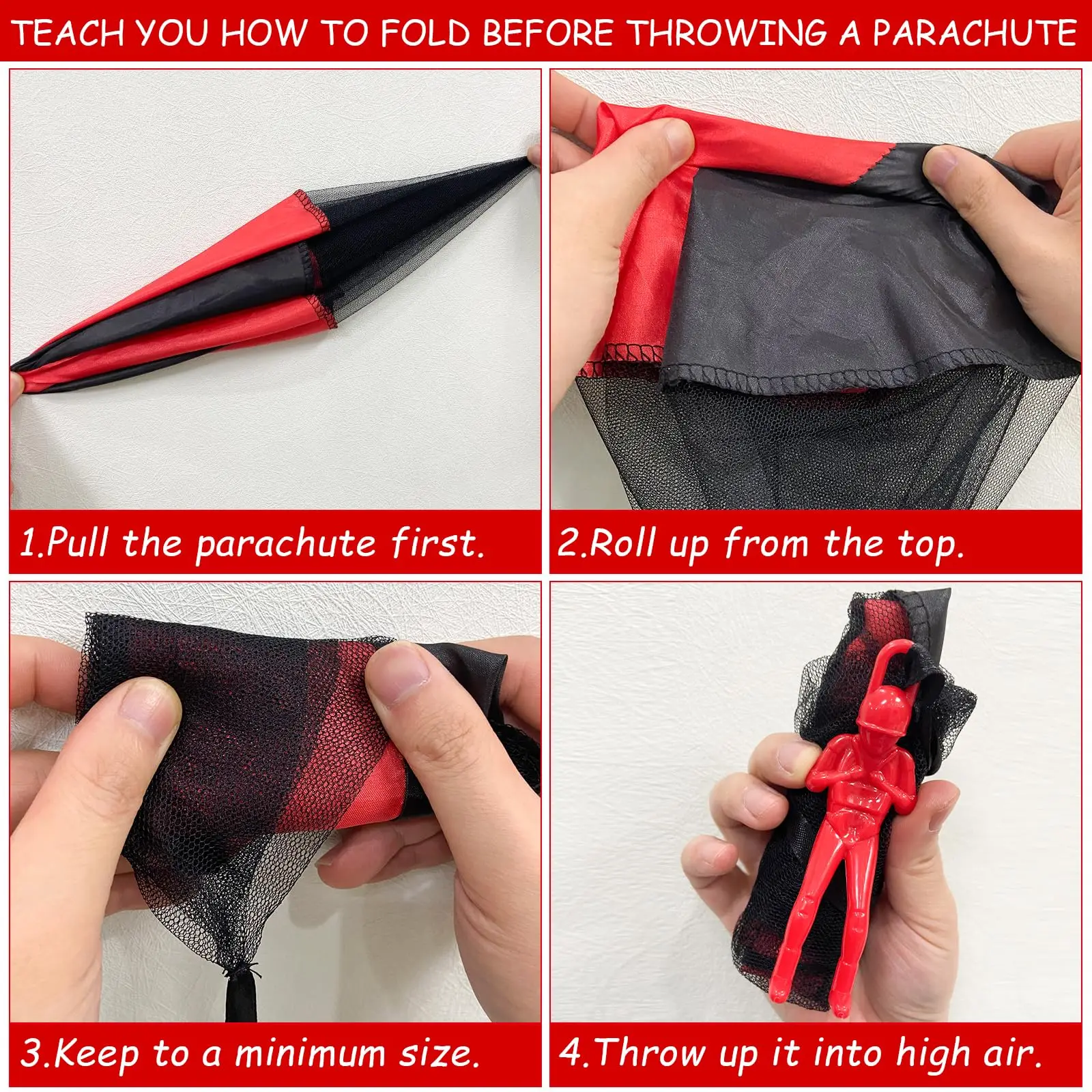 6/12 Uds juguete de paracaídas sin enredos paracaídas volador al aire libre lanzamiento de mano juguetes voladores para el Día de los niños de primavera favores de fiesta para niños - imagen 5