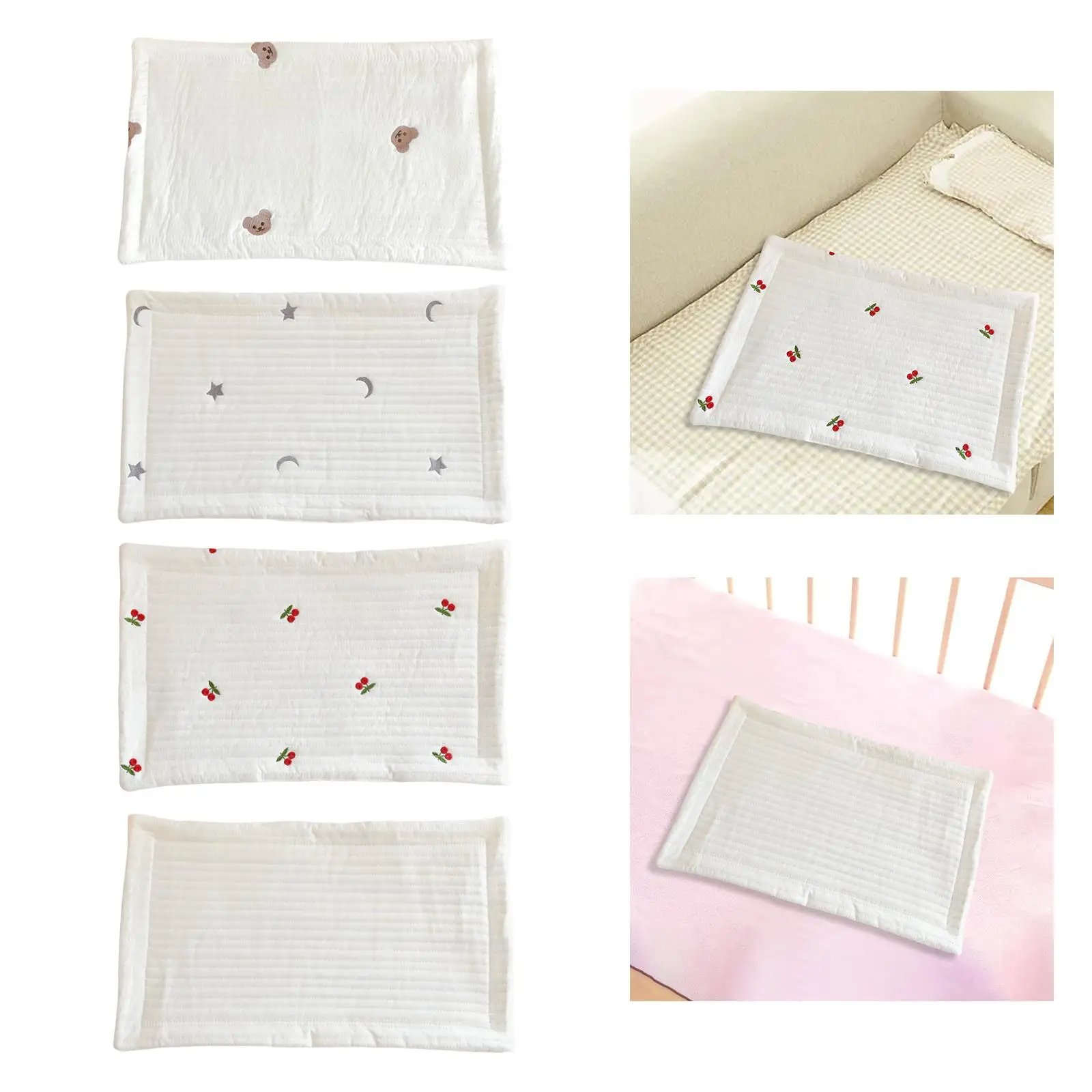 Baby Pillow for Sleeping 12x20 inch Thin Soft Flat Pillow Anti Spitting Milk Pad Head Pillow for Girls Newborn Infant Baby Boys