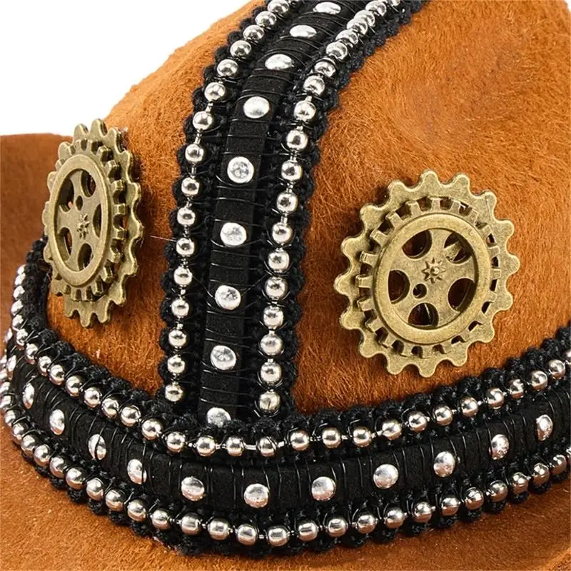 Vista trasera del clip steampunk