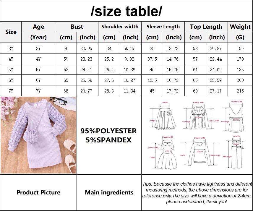 Vestido de primavera para niñas, manga larga abombada, Color blanco sólido, ropa informal para niños, regalo de cumpleaños, vestido hermoso para niñas de 3 a 7 años, 2024 - imagen 5