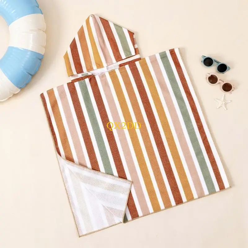 QX2D Soft Absorbent Cartoon Bath Bath Bail Wrap Toalla baño con capucha para usar tela cómoda para uso playa - imagen 2