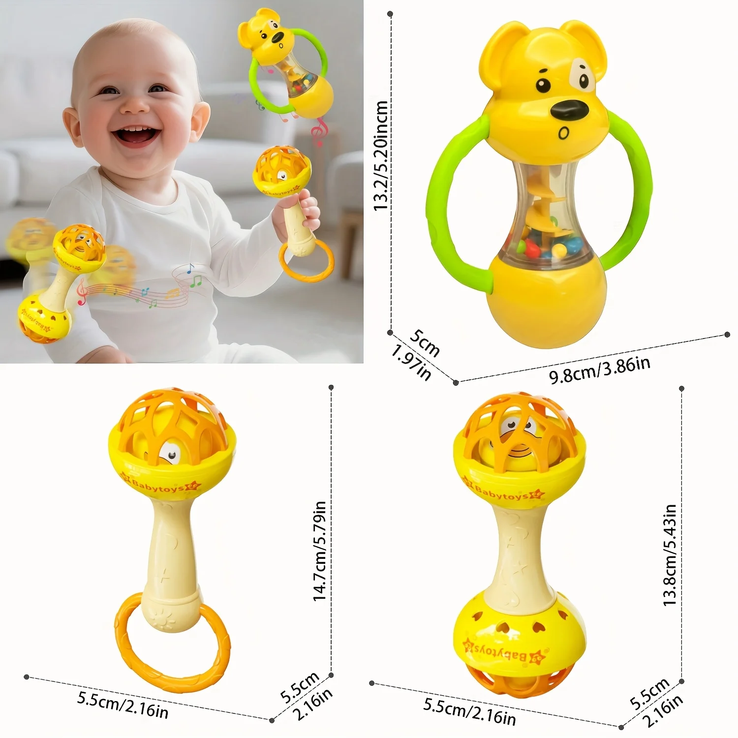 Juguete sensorial de manivela – Estimulación auditiva para bebés - imagen 2