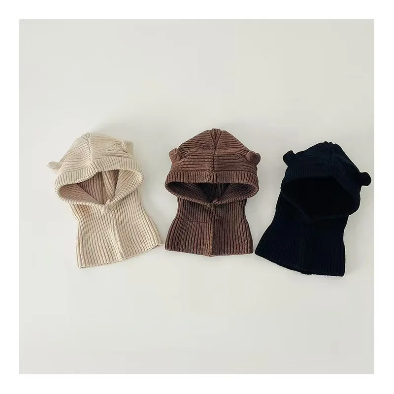 Gorro bebé de lana gruesa con protección de orejas y cuello - imagen 2