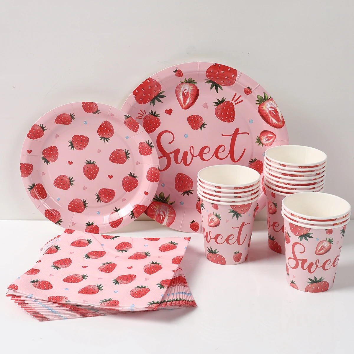 Sombrero de cumpleaños de fresa dulce, decoraciones de fiesta de cumpleaños con temática de fresa, regalos para niños, suministros para Baby Shower - imagen 5
