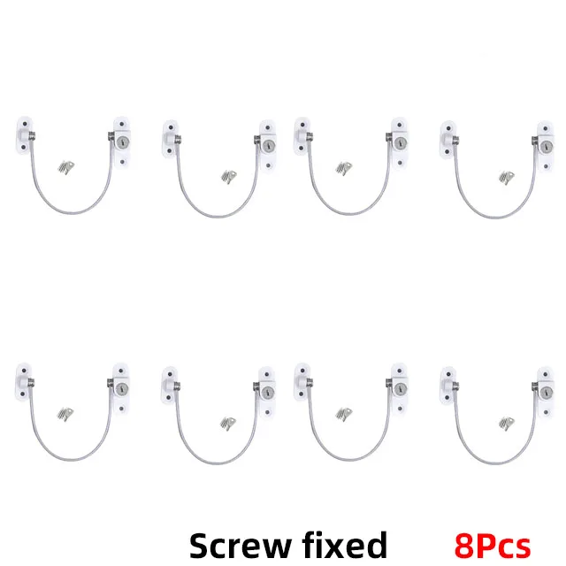 8 Pcs White
