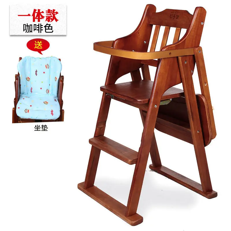 Silla infantil de madera maciza plegable anticaídas para bebés