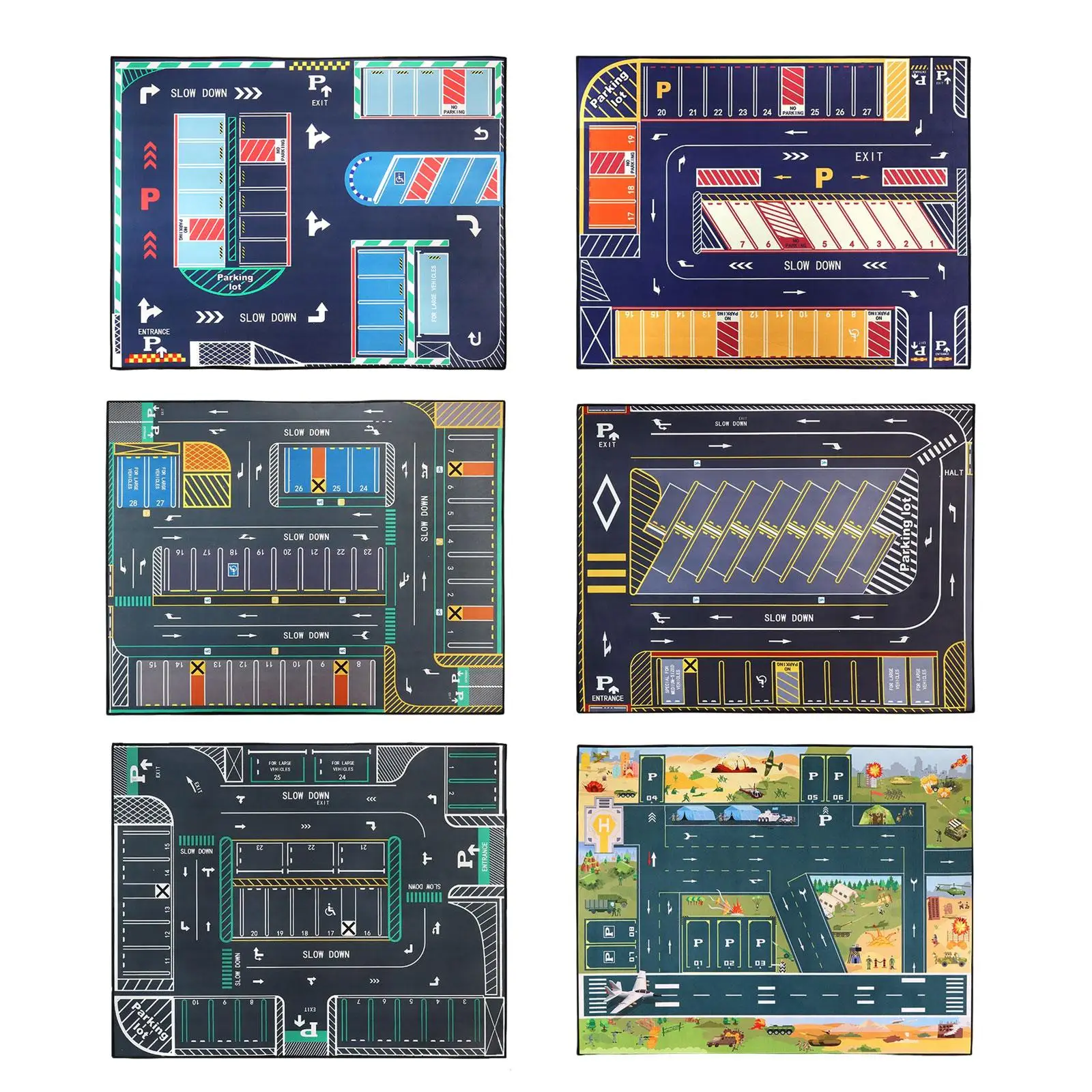 1/32 Scale Parking Mat City Road Traffic Street Play Mat Diecast Car Garage Non Slip Traffic Play Mat for Vehicle Scene Toy