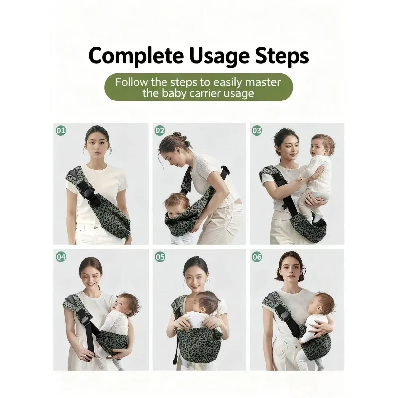 Portabebés con patrón retro: mochila delantera y trasera con correa ancha para el hombro con soporte para la cintura, taburete infantil portátil para niños pequeños - imagen 4