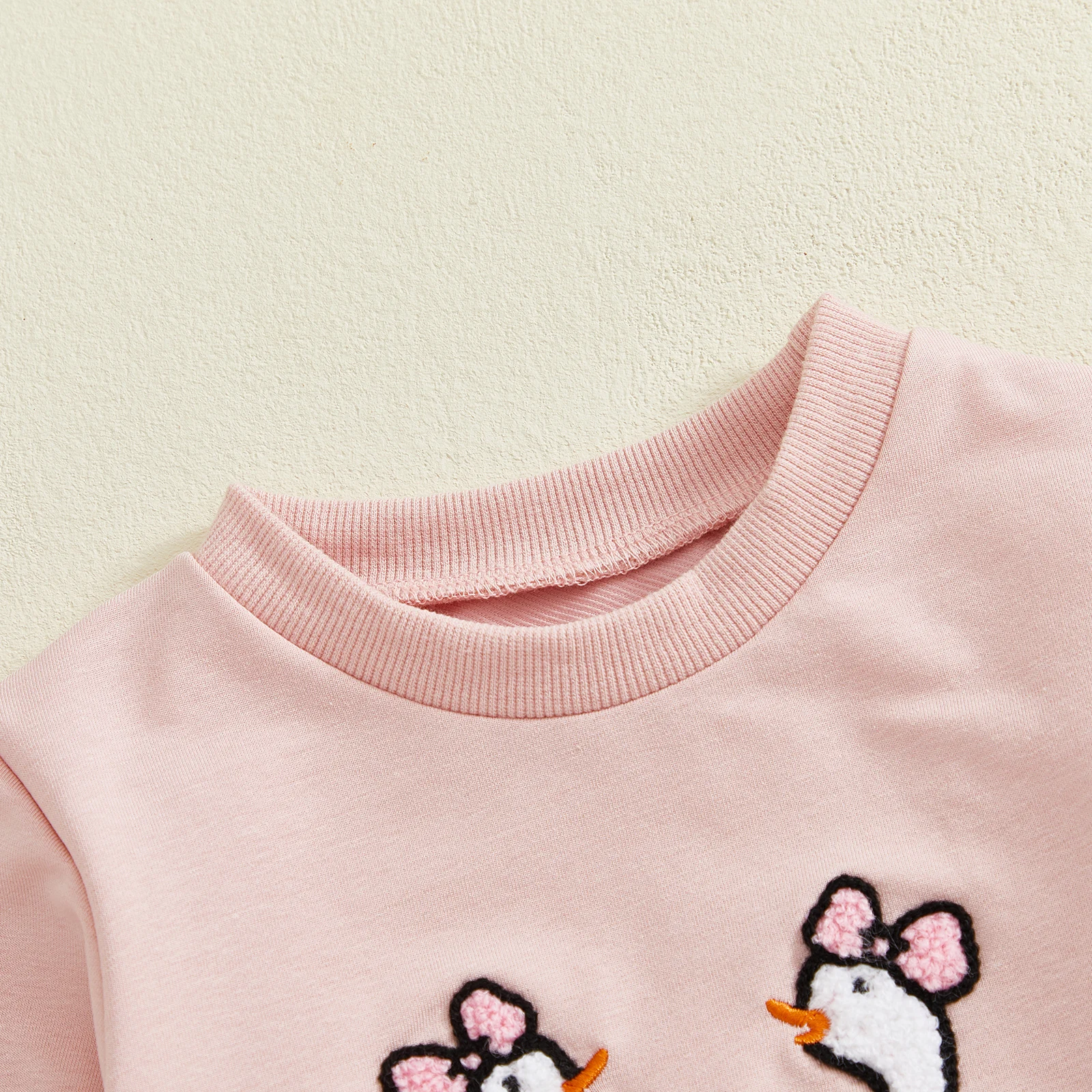Conjunto de invierno para niña – Top bordado de ganso y pantalones - imagen 3