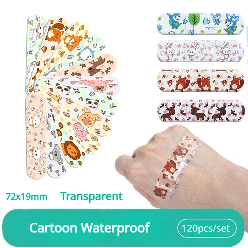 120 unids/set de tirita transparente/no transparente de dibujos animados, tiras de primeros auxilios de yeso bonitas, parche de vendaje para heridas, vendajes adhesivos - imagen 4