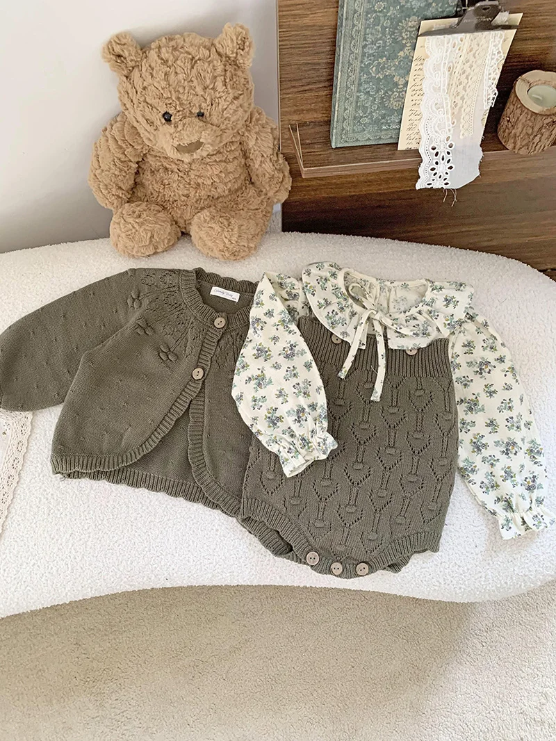 Milangel-Conjunto de ropa de bebé para niña, suéteres de graduación, mono de punto, traje para niña - imagen 4