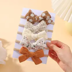 Diademas suaves con lazo para bebé y niños de algodón-nailon