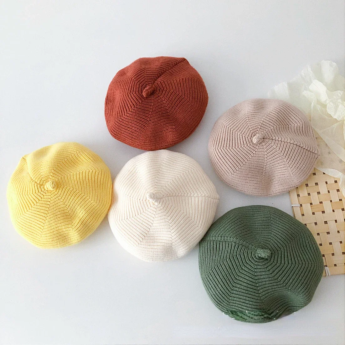 Boinas y gorros tejidos de lana para niños – estilo coreano turbante - imagen 2