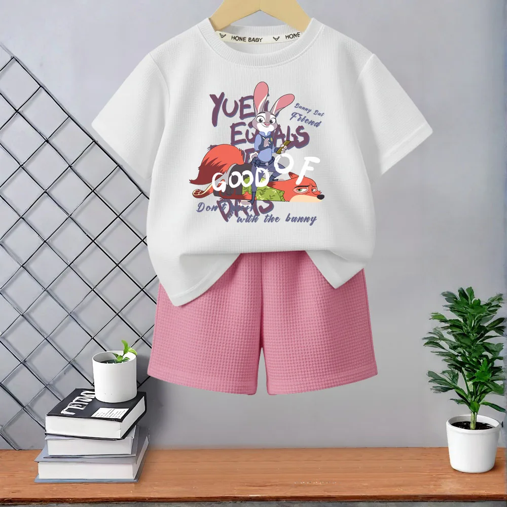 Conjunto verano para niño y niña camisetas pantalones cortos casual