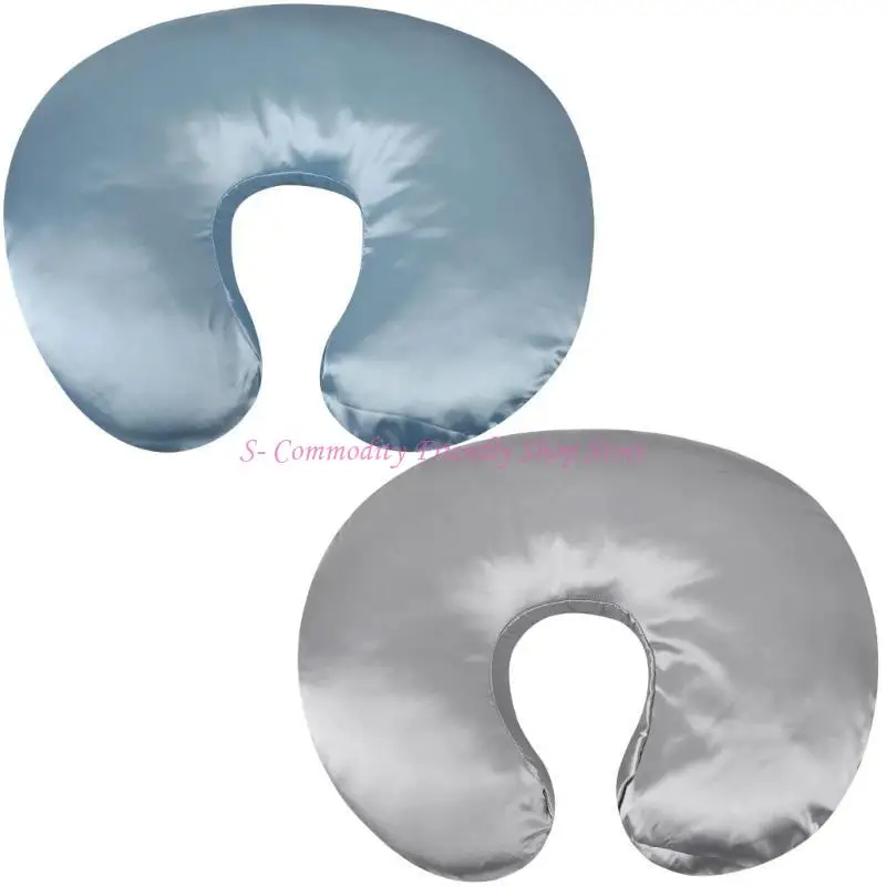 Funda de almohada de lactancia extraíble, ropa de cama para bebé, funda de almohada de lactancia en forma de U, funda de almohada de lactancia de satén de Color sólido